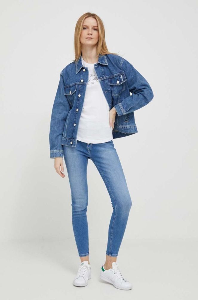 Бавовняний лонгслів Tommy Hilfiger колір білий (3269384) фото 2