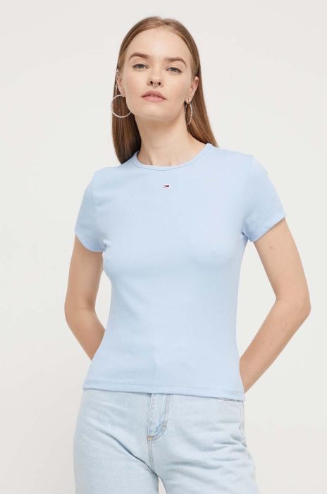 Футболка Tommy Jeans жіноча колір блакитний (3377020)