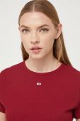 Футболка Tommy Jeans жіноча колір бордовий
