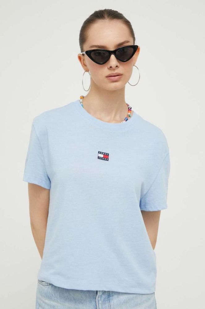 Футболка Tommy Jeans жіноча колір блакитний (3435185) фото 4