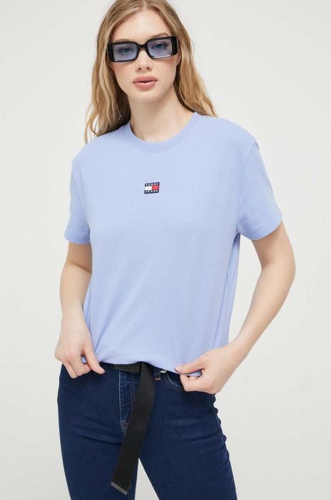 Футболка Tommy Jeans жіноча колір блакитний (3281995)