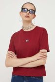 Футболка Tommy Jeans жіночий колір бордовий