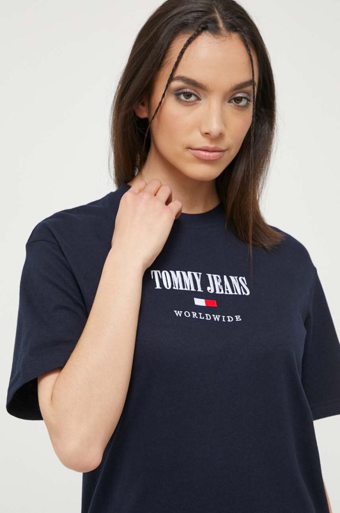 Бавовняна футболка Tommy Jeans колір синій (3325631)