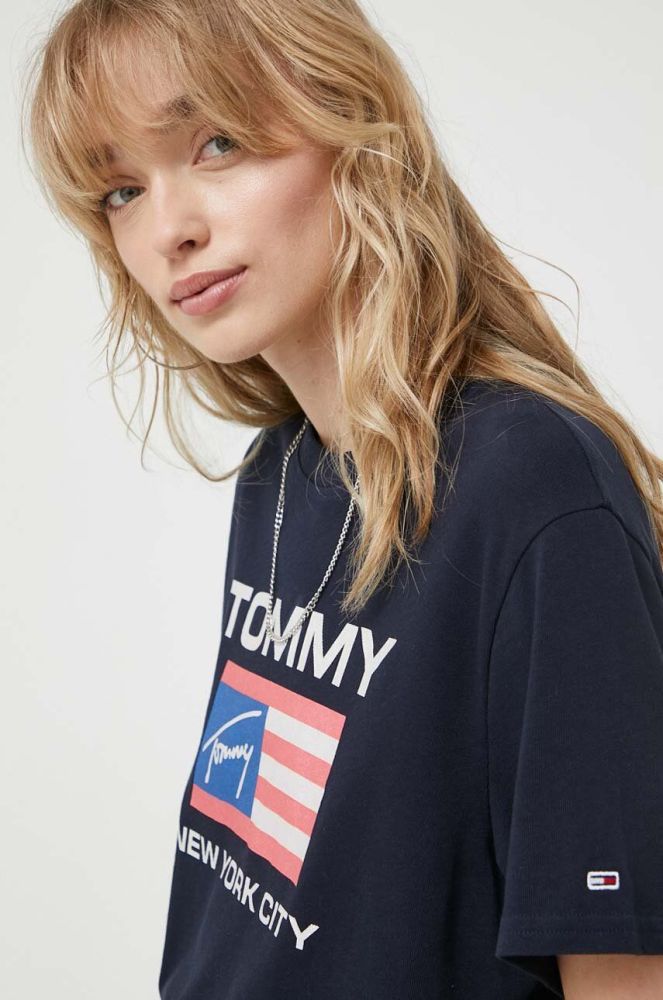 Бавовняна футболка Tommy Jeans колір синій (3366942)