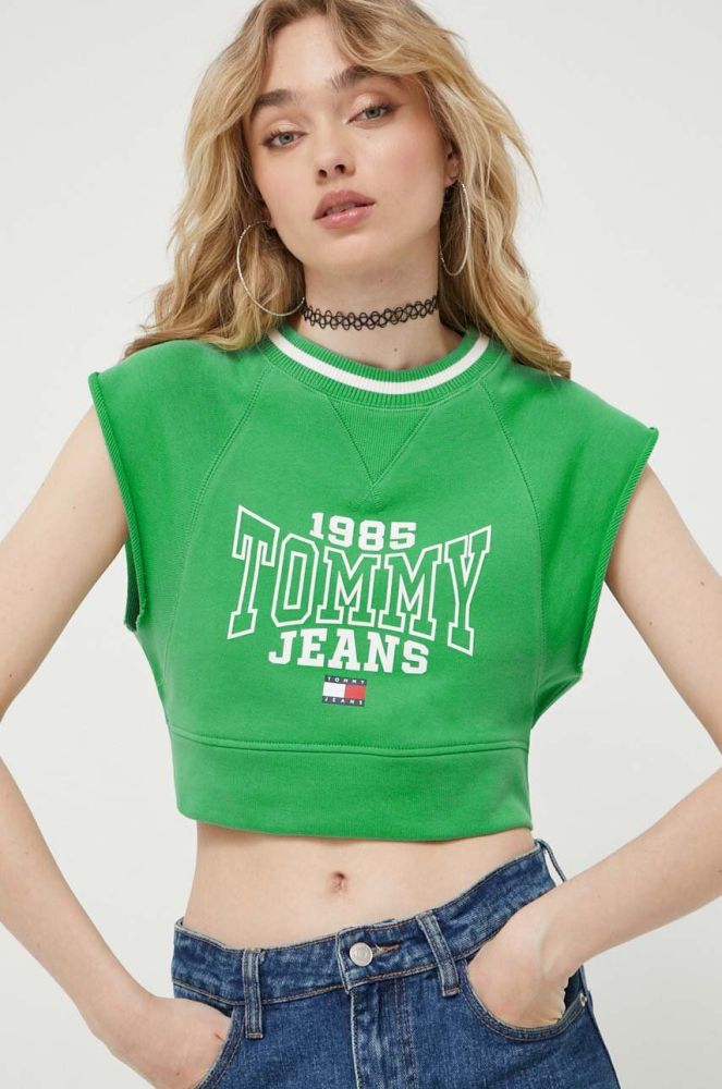 Топ Tommy Jeans жіночий колір зелений (3282006)