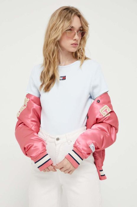 Футболка Tommy Jeans жіноча колір блакитний (3274608)