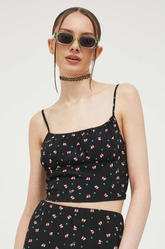 Топ Tommy Jeans жіночий колір чорний (3370469) фото 4