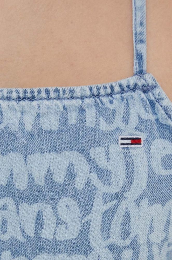 Джинсовий топ Tommy Jeans оголена спина колір блакитний фото 5