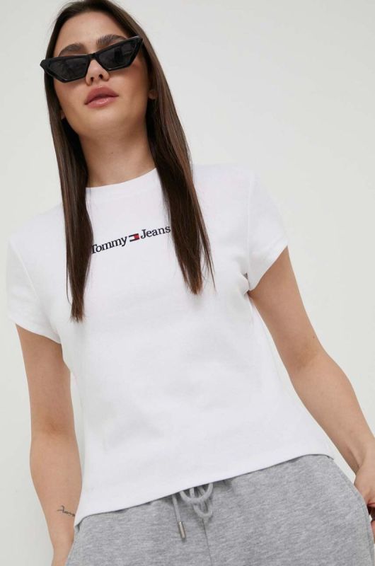 Футболка Tommy Jeans жіноча колір білий (3284346)