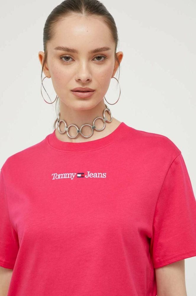Бавовняна футболка Tommy Jeans колір червоний (3370483)