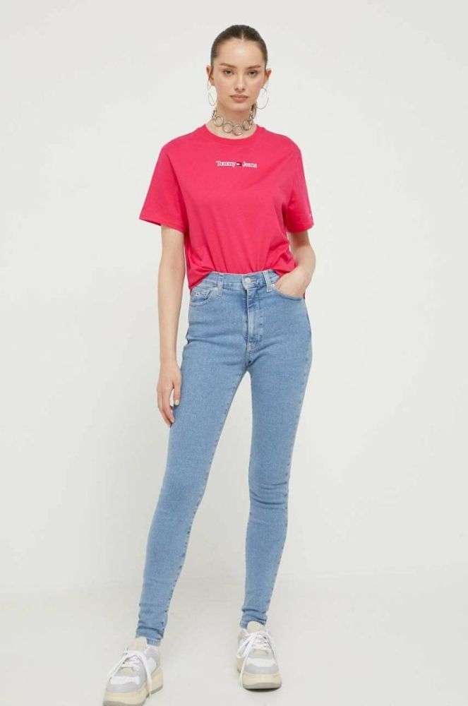 Бавовняна футболка Tommy Jeans колір червоний (3370483) фото 2
