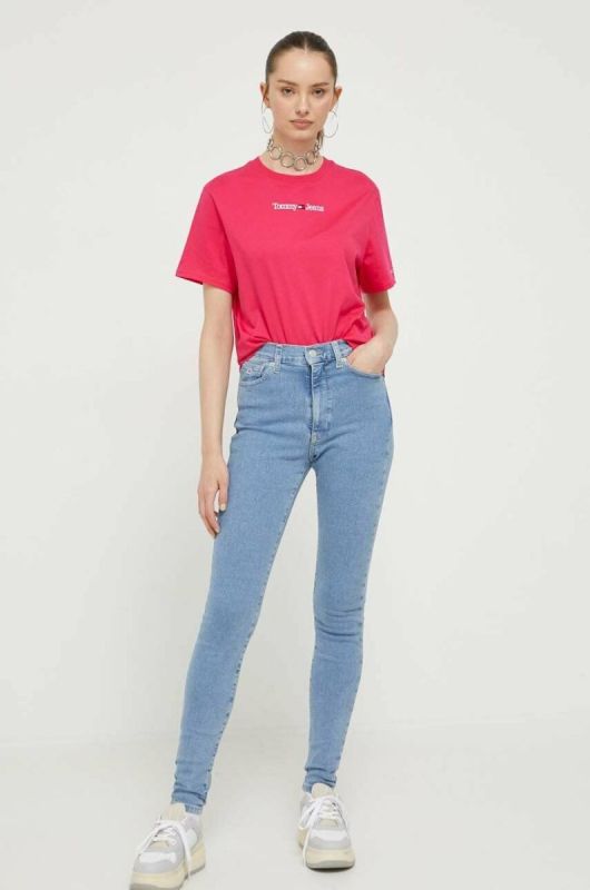 Бавовняна футболка Tommy Jeans колір червоний (3370483) фото 2