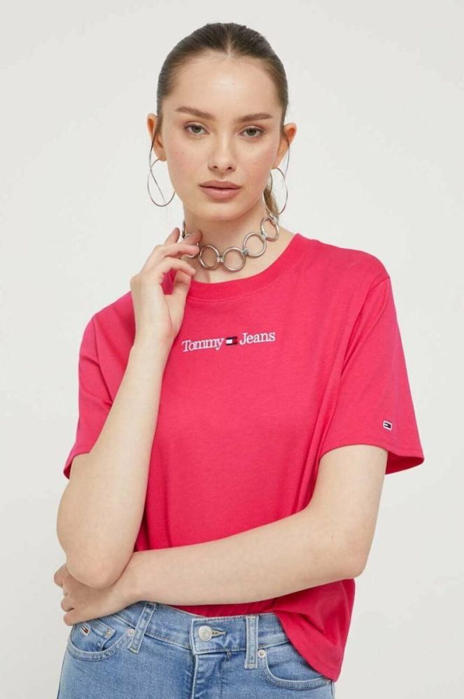 Бавовняна футболка Tommy Jeans колір червоний (3370483) фото 4