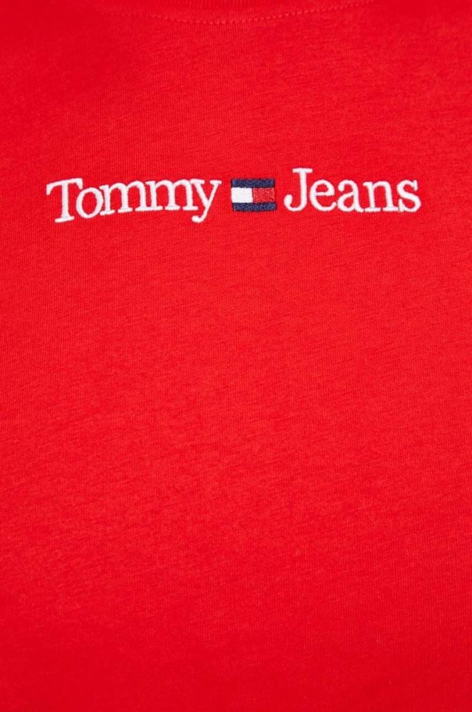 Бавовняна футболка Tommy Jeans колір червоний (3330780) фото 6