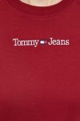 Бавовняна футболка Tommy Jeans колір бордовий