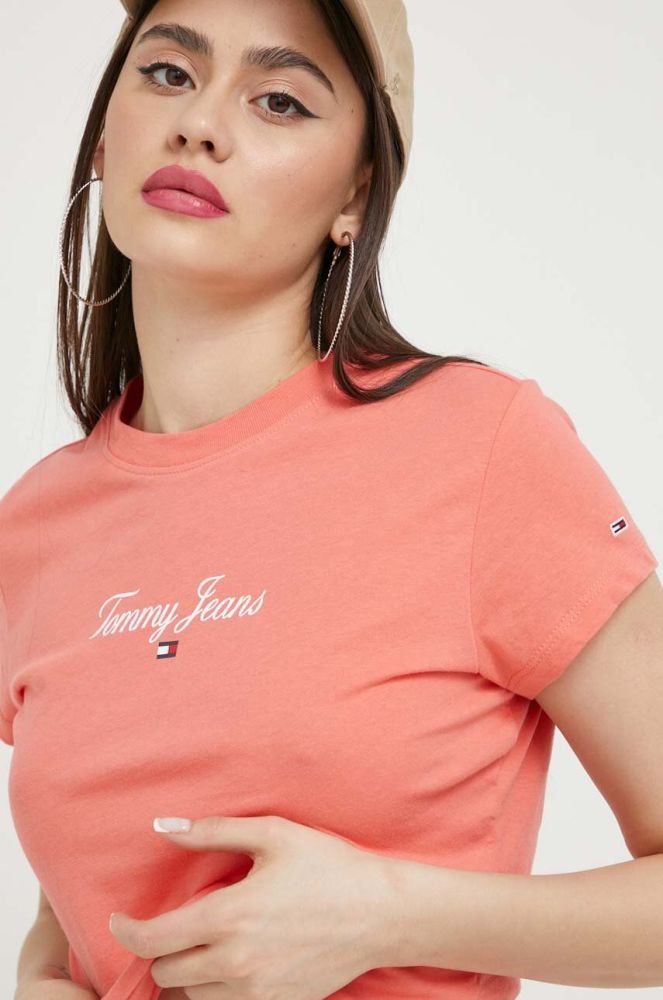 Футболка Tommy Jeans жіноча колір помаранчевий