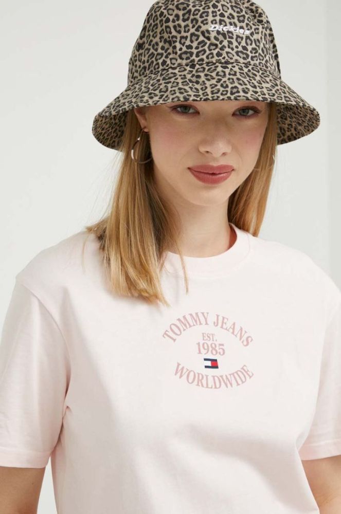 Бавовняна футболка Tommy Jeans колір рожевий (3276786) фото 4