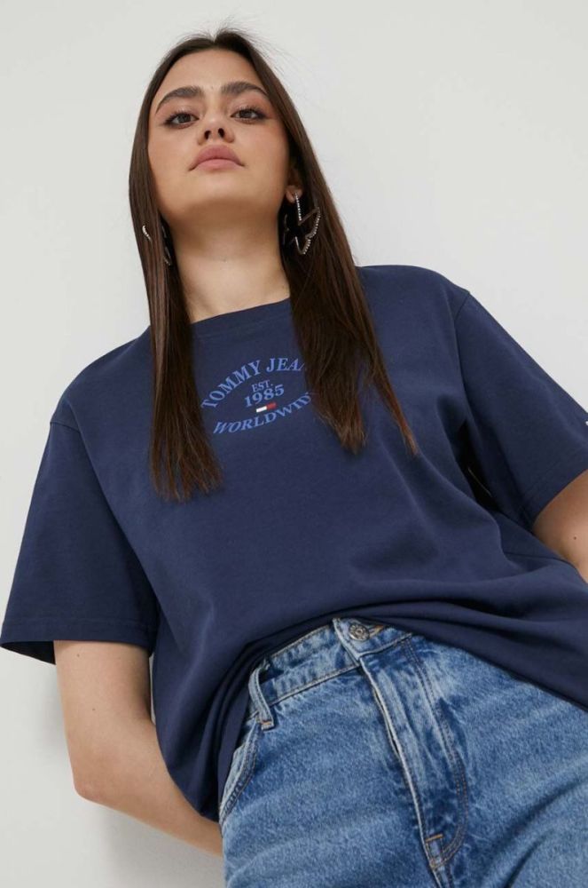 Бавовняна футболка Tommy Jeans колір синій (3276846) фото 4