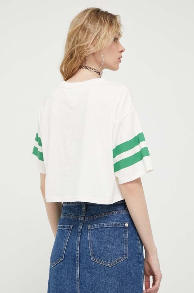 Бавовняна футболка Tommy Jeans колір бежевий (3276854) фото 3