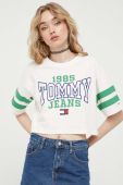 Бавовняна футболка Tommy Jeans колір бежевий (3276854)