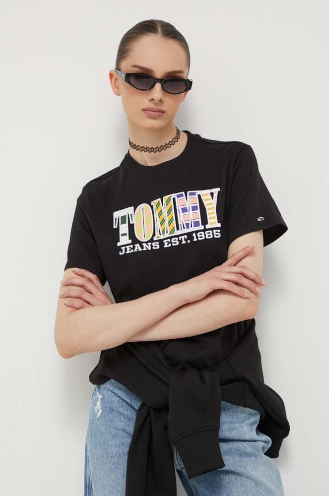 Бавовняна футболка Tommy Jeans колір чорний (3325708)