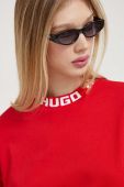 Бавовняна футболка HUGO колір червоний
