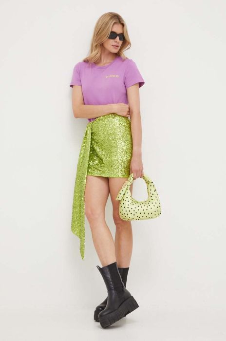 Бавовняна футболка Pinko колір фіолетовий (3435200)