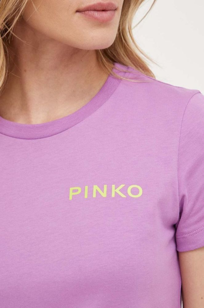 Бавовняна футболка Pinko колір фіолетовий (3435200) фото 5