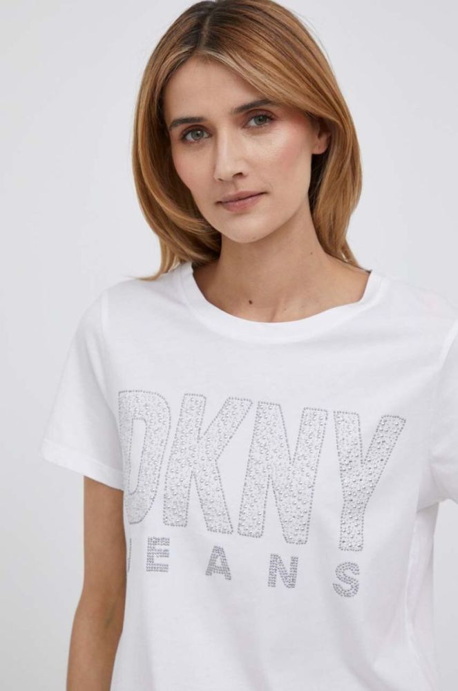 Футболка Dkny жіноча колір білий (3310545) фото 4