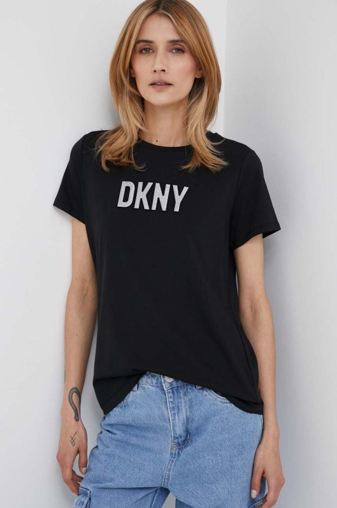 Футболка Dkny жіноча колір чорний (3313773)