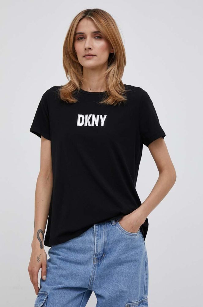 Футболка Dkny жіноча колір чорний (3297178)