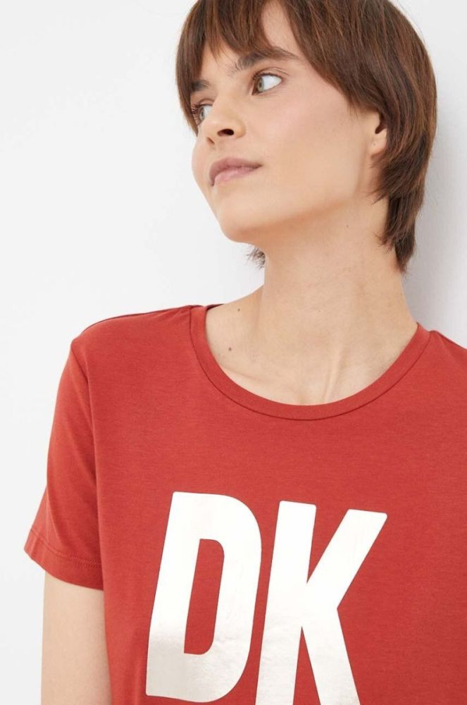 Футболка Dkny жіноча колір червоний фото 4