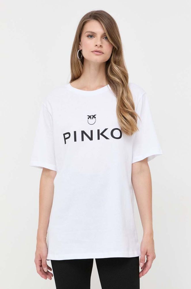 Бавовняна футболка Pinko колір білий (3447709)