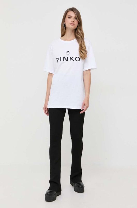 Бавовняна футболка Pinko колір білий (3447709) фото 2