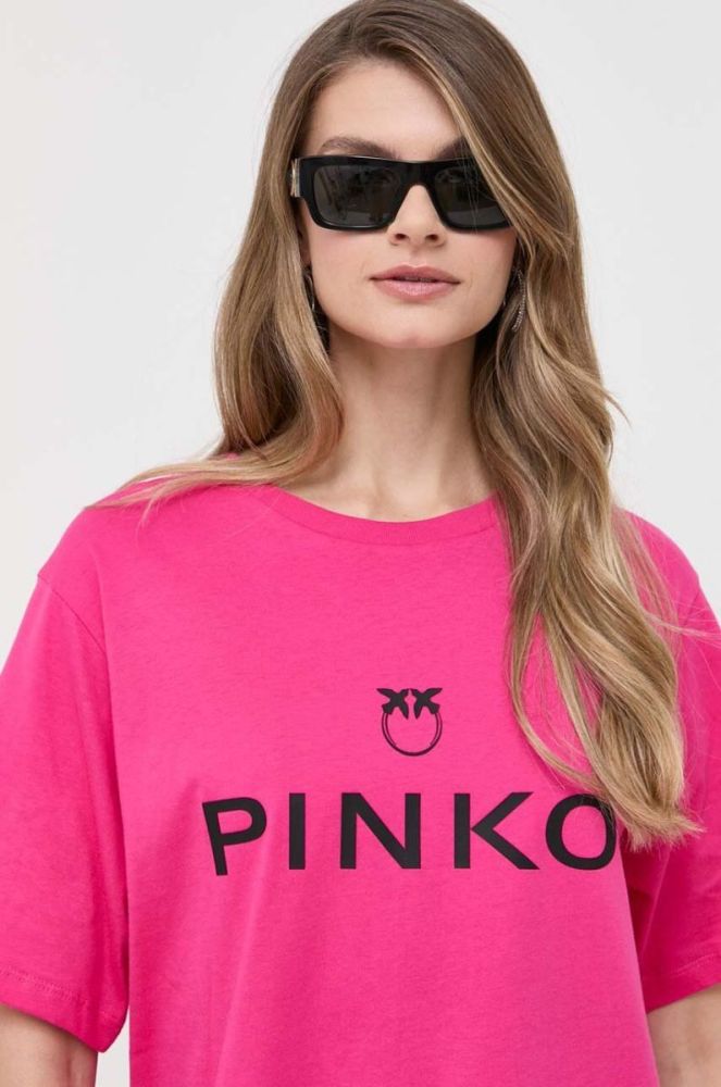 Бавовняна футболка Pinko колір рожевий (3447705) фото 4
