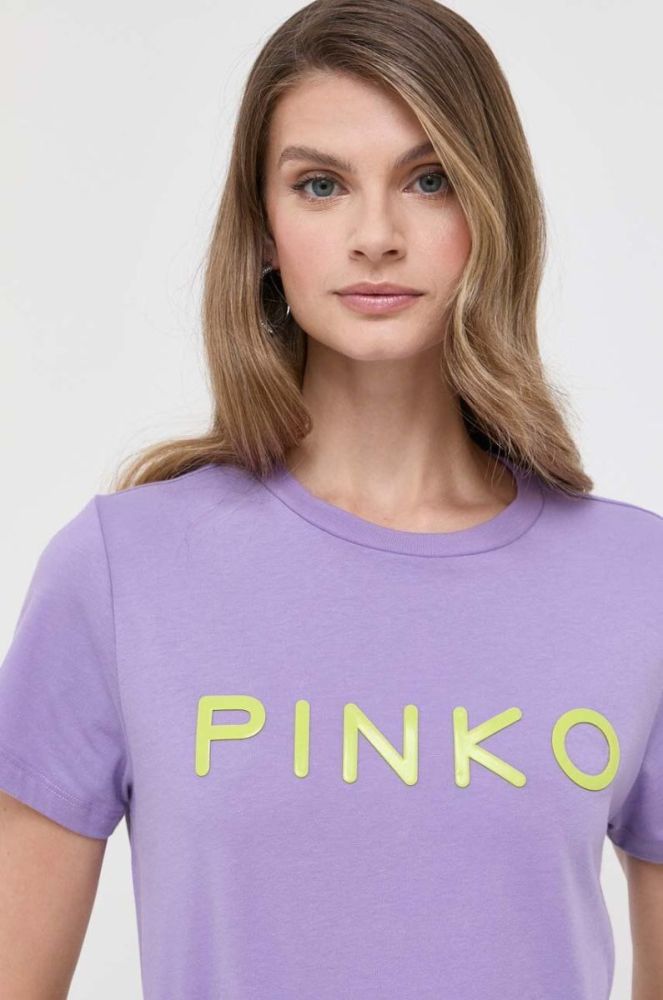 Бавовняна футболка Pinko колір фіолетовий (3443831) фото 4