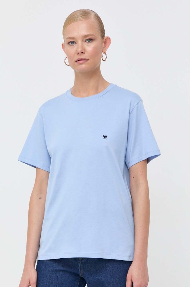 Бавовняна футболка Weekend Max Mara колір блакитний