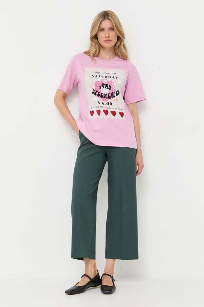 Бавовняна футболка Weekend Max Mara колір рожевий (3398448) фото 2