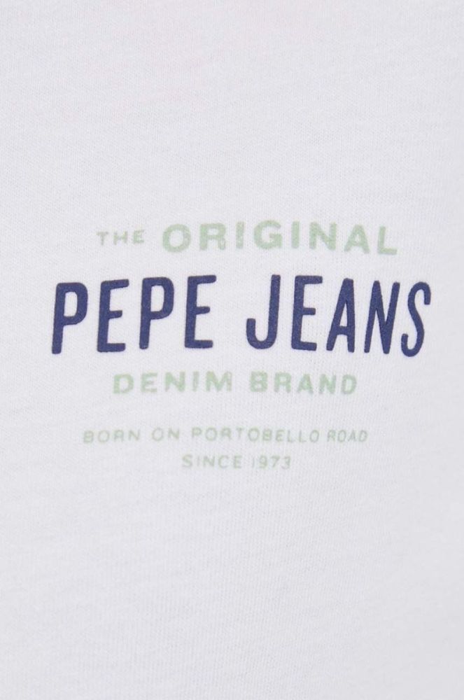 Бавовняна футболка Pepe Jeans ADELINE колір білий фото 5