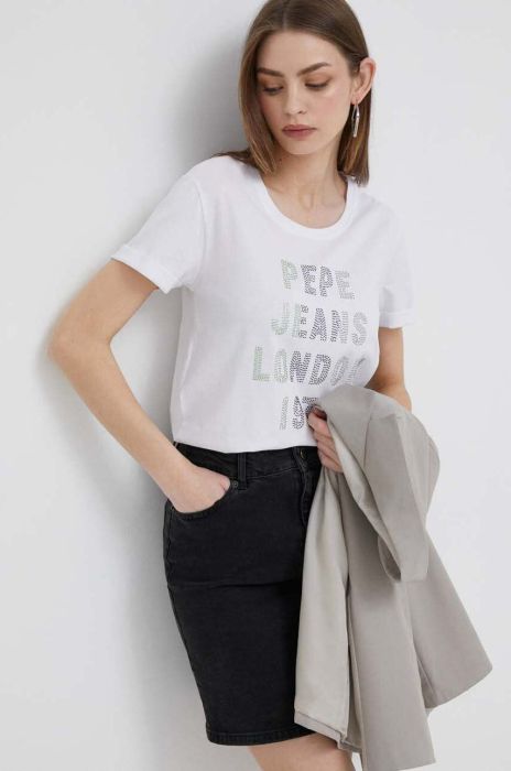 Бавовняна футболка Pepe Jeans колір білий (3291071)