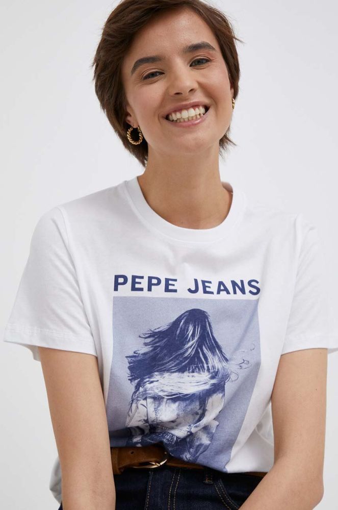 Бавовняна футболка Pepe Jeans колір білий (3320069)