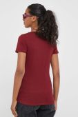 Бавовняна футболка Pepe Jeans колір бордовий