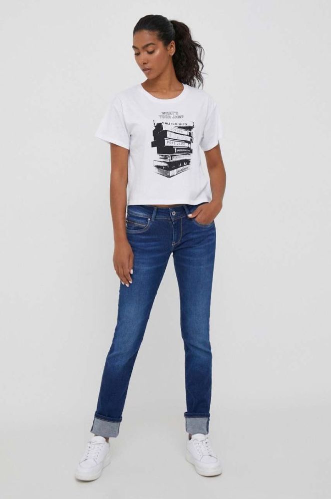 Бавовняна футболка Pepe Jeans колір білий (3404949) фото 2