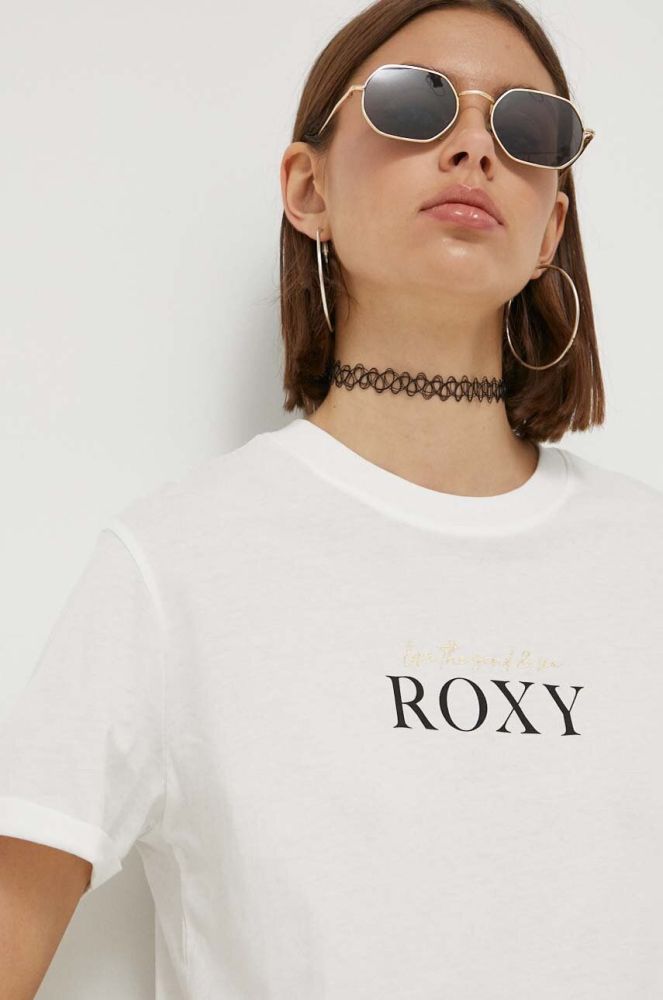 Бавовняна футболка Roxy колір білий (3404959)
