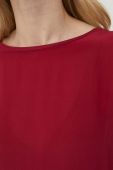 Шовкова блузка MAX&Co. колір бордовий однотонна