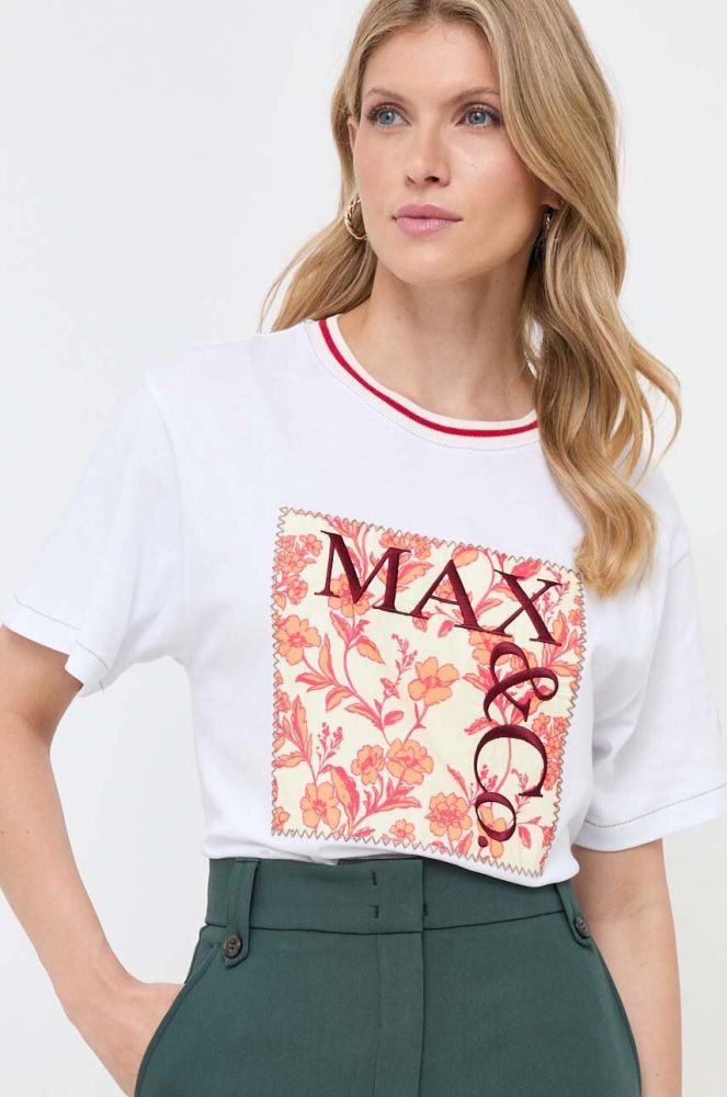 Бавовняна футболка MAX&Co. Supermax x Superga колір білий (3427030)