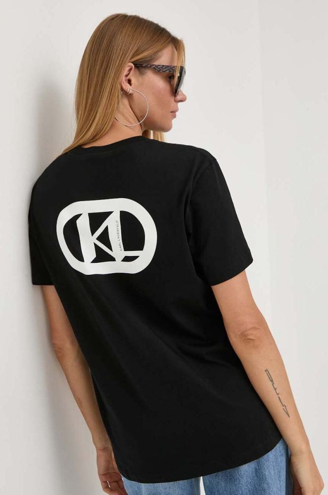 Бавовняна футболка Karl Lagerfeld колір чорний (3349150)
