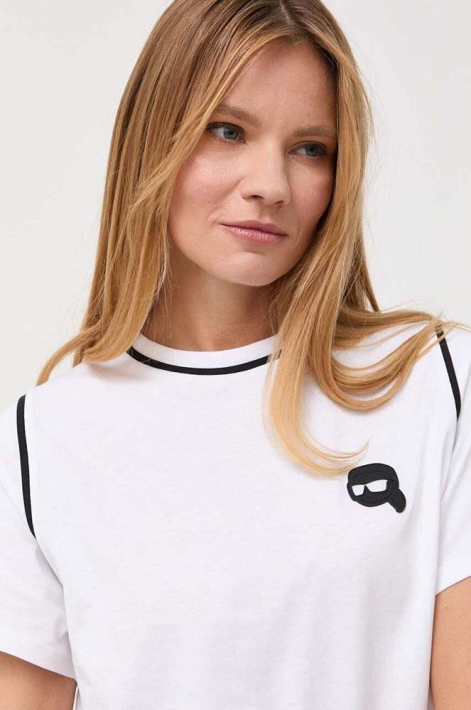 Бавовняна футболка Karl Lagerfeld колір білий (3349160)