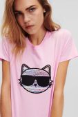 Бавовняна футболка Karl Lagerfeld колір рожевий (3351967)