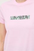 Бавовняна футболка Karl Lagerfeld колір рожевий (3349204)